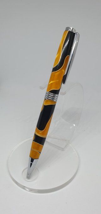 Stylo résine jaune noir