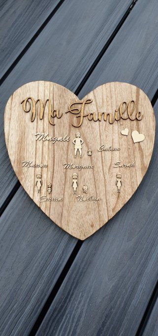 Tableau "Ma famille" coeur