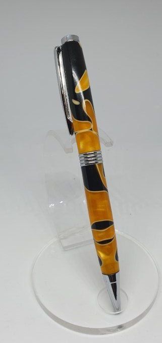 Stylo résine jaune noir