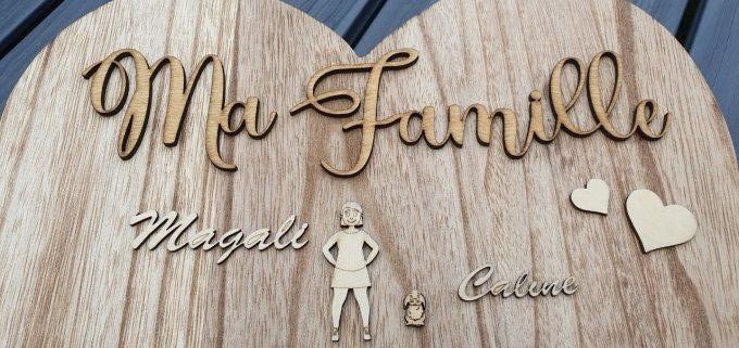 Tableau "Ma famille" coeur